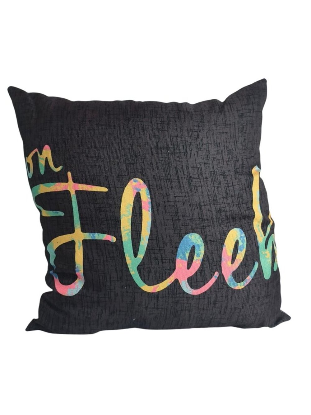 On Fleek Fun Throw Pillow 16" Gray Multicolor Text Home Decor Modern Cushion